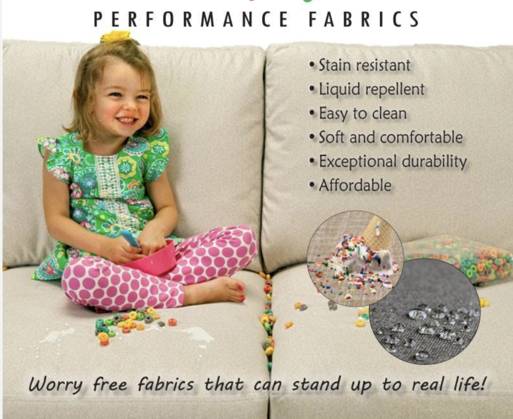 Family friendly furnishings, furniture, sustainable furnishings, earth friendly, home decor, performance fabric, revolution, crypton, sunbrella, inside out 